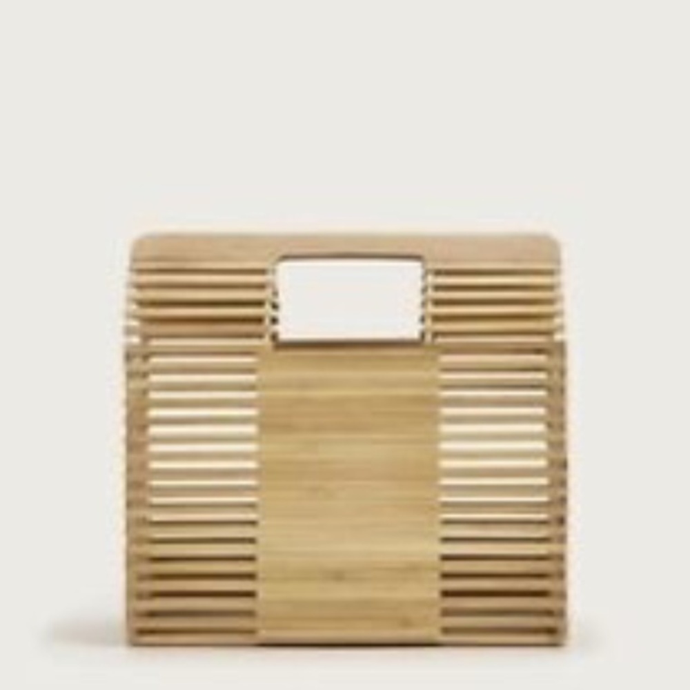 C&C CALIFORNIA BAGS BAMBOO WOODEN PURSE HANDBAG - Picture 2 of 5